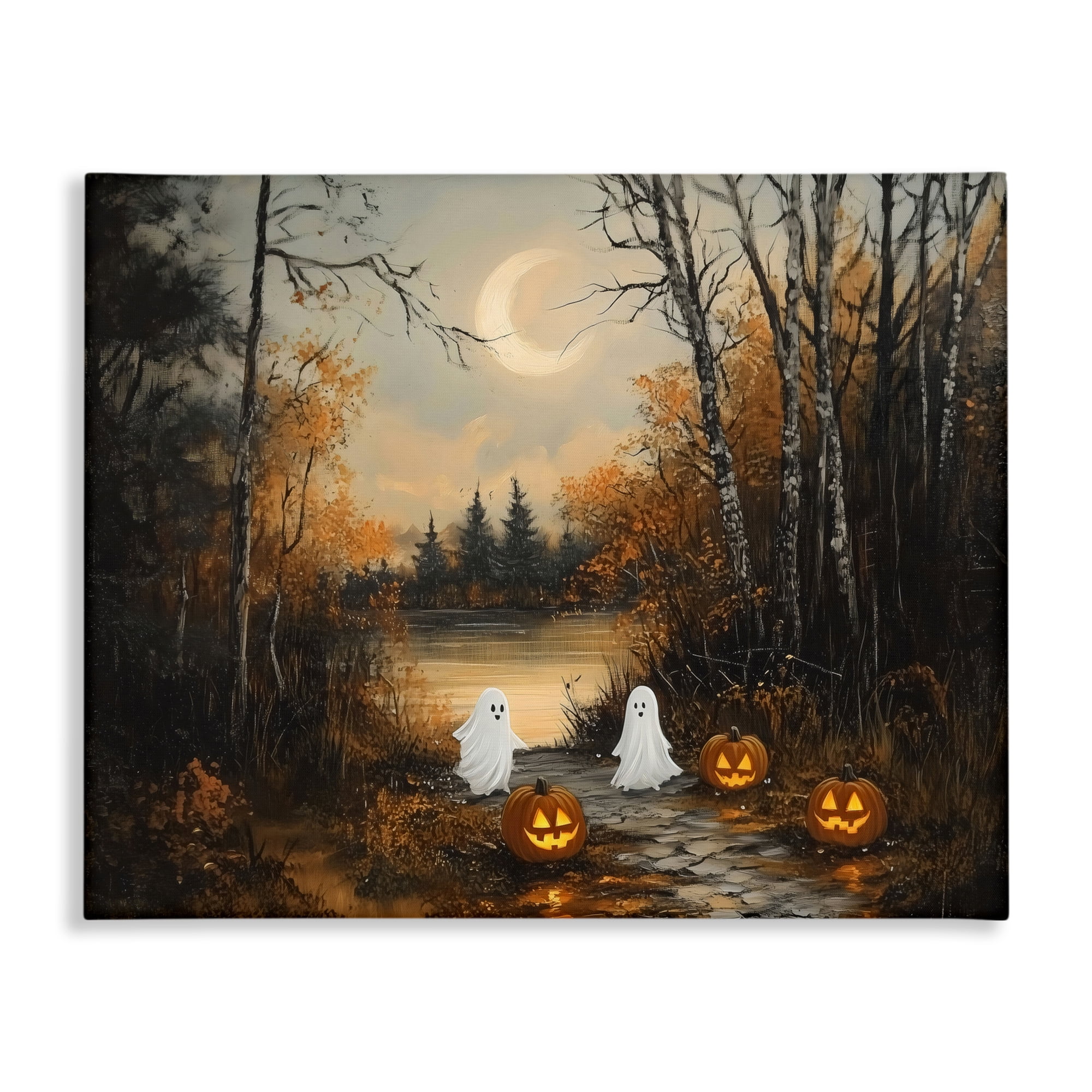 Autumn Ghosts at Lake Canvas Wall Art, design by Arlington Prints