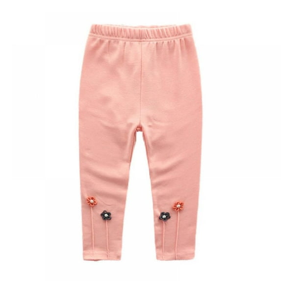 Autumn Girls Small Flower Embroidered Leggings Children Leggings Pants Baby Kids Clothing
