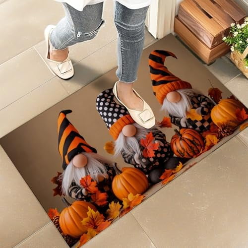 Kempf Coco Coir Doormat Elegant Welcome Design 24x16 Inches, Rubber Backing, Low Clearance, Natural Coco Fiber Mat