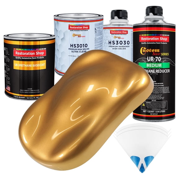 Autumn Gold Metallic Premium Quart URETHANE BASECOAT CLEARCOAT Auto Paint Kit