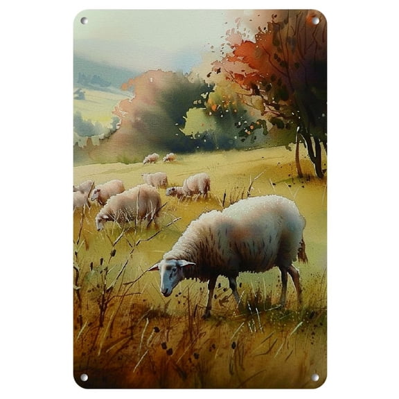 Autumn in Golden Valley" Rustic Wooden Wall Art, 8x12 Inches - Serene Countryside Scene with Warm Fall Foliage, Ideal for Home, Cafe, Gym, or Garage Decor, Vintage-Inspired Indoor/Outdoor Decoratior