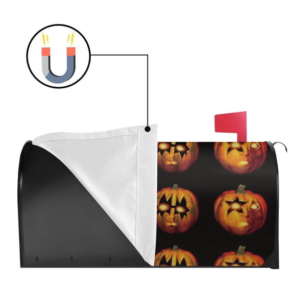 Autumn Halloween Mailbox Cover with Trick or Treat Bat Motif 18x21in Magnetic Mailbox Cover