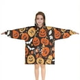 thumbnail image 1 of Autumn Halloween Pumpkin Pattern Blanket Hoodies for Kids 6-13YR Oversize Wearable Blanket Hoodies for Boys Girls Teens, 1 of 7
