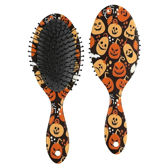 Autumn Halloween Pumpkin Pattern Hair Brush,Girls Detangling Hair Brush,Glide Through Tangles with Ease for Wet & Dry Hair,8.8"X2.8"