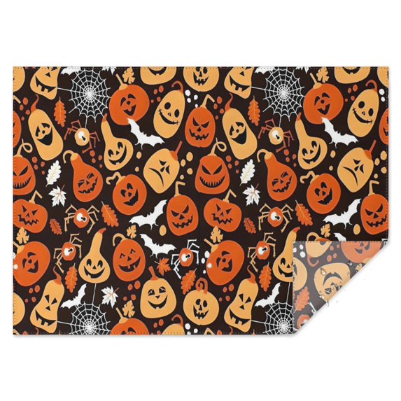 Autumn Halloween Pumpkin Pattern Rectangle Tablecloth 60"x84",Waterproof Polyester Rectangle Table Cloth, Wipeable Spillproof Polyester Tablecloth for Dining, Camping, Indoor and Outdoor