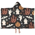 thumbnail image 1 of Autumn Halloween Scene Pattern Hooded Bath Towel，50"x30" for Ages 3 To 12 Kids, Quick Dry Lightweight Soft Microfiber Hood Beach Towel Cover Up for Kids, 1 of 7
