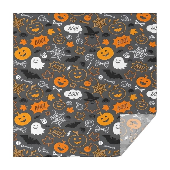 Autumn Halloween Scene Pattern Square Tablecloth,Waterproof Square Table Cover,Wipeable Spillproof Washable Table Cover for Home Kitchen Party Decor 52"x52"(132x132cm)