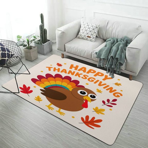 Autumn Happy Thanksgiving Turkey Home Decor Living Room Carpet Non-slip Soft Comfy Floor Rug Kitchen Bedroom Entrance Doormat Mats