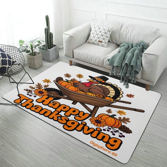 Autumn Happy Thanksgiving Turkey Home Decor Living Room Carpet Non-slip Soft Comfy Floor Rug Kitchen Bedroom Entrance Doormat Mats
