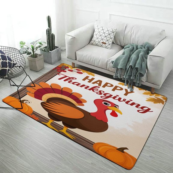 Autumn Happy Thanksgiving Turkey Home Decor Living Room Carpet Non-slip Soft Comfy Floor Rug Kitchen Bedroom Entrance Doormat Mats