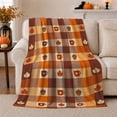 thumbnail image 1 of Autumn Harvest Buffalo Plaid Pumpkins Maple Leaves Decorative, Cozy Friendship Quote Scene, Warm Flannel Blanket for Living Room and Reading Nook, Art Lovers Thanksgiving Gift, Festive Home Decor, 1 of 9