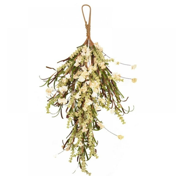Autumn Harvest Decorative Swag Hanging Teardrop Floral Swag Farmhouse Swag Garland for Front Door Garden Home Wall Decoration