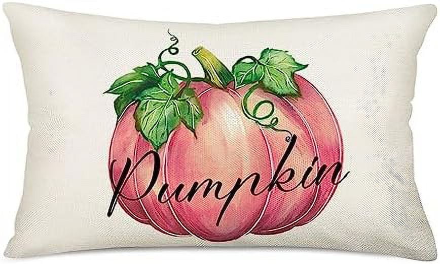 Autumn Harvest Fall Pillow Cover 12x20Inch Vintage Pumpkin Give Thanks