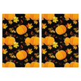 thumbnail image 1 of Autumn Harvest Kitchen Towels Set of 2 - Cozy Maple & Pumpkin Print, Absorbent Cotton Tea Towels, 1 of 3