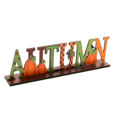Autumn Harvest Letter Ornaments Wooden Table Sign Fall Festival Thanksgiving Day Table Shelf Tiered Tray Decor Handmade Rustic Wood Signs