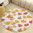 thumbnail image 1 of Autumn Harvest Maple Leaves Thanksgiving Floral Medallion Round Rug - Small Round Area Rug, Soft Non-Slip Machine Washable Bedroom Mat Indoor Accent Entry Carpet for Office Desk Dorm Hallway, 1 of 6