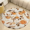 thumbnail image 1 of Autumn Harvest Maple Leaves Thanksgiving Round Small Area Rug, Print Non Slip Washable Floor Mat, Soft Throw Rug for Living Room, Powder Room Entryway, Bathroom, Bedside, 1 of 6