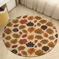 thumbnail image 1 of Autumn Harvest Maple Leaves Thanksgiving Round Small Area Rug, Print Non Slip Washable Floor Mat, Soft Throw Rug for Living Room, Powder Room Entryway, Bathroom, Bedside, 1 of 6