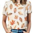 thumbnail image 1 of Autumn Harvest Maple Leaves Thanksgiving T Shirts Basic T-Shirt Short Sleeve Ladies Tee Shirt Summer Graphic Clothing, 1 of 6