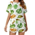 thumbnail image 1 of Autumn Harvest Maple Leaves Thanksgiving Women's Ruffle Short Sleeve Tops And Shorts Cute Peeps Bunny Pajamas Sets, 1 of 7