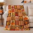 thumbnail image 1 of Autumn Harvest Patchwork Design, Cozy Friendship Quote Scene, Warm Flannel Blanket for Living Room and Reading Nook, Art Lovers Thanksgiving Gift, Artistic Home Decor, 1 of 9