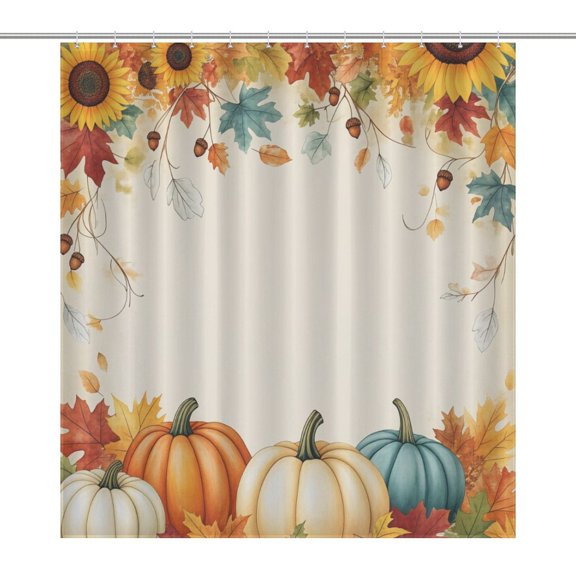 Autumn Harvest Pumpkins Sunflowers Shower Curtain Bathroom Curtains Waterproof Fabric Home Partition Screen Living Room