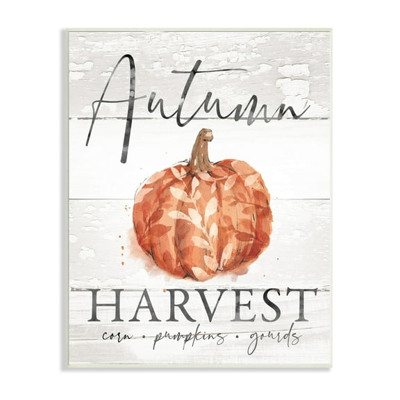 Autumn Harvest Seasonal Rustic Patterned Pumpkin Sign Botanical & Floral Graphic Art Unframed Art Print Wall Art