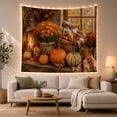 thumbnail image 1 of Autumn Harvest Still Life by a Golden Forest, Cozy Rustic for Nature Lovers, Seasonal Wall Art, Thanksgiving Hostess Gift, Tapestry Wall Hanging for Dining Room and Den, 1 of 7