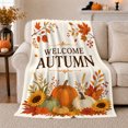 thumbnail image 1 of Autumn Harvest Welcome Display, Cozy Friendship Quote Scene, Warm Flannel Blanket for Living Room and Reading Nook, Art Lovers Thanksgiving Gift, Artistic Home Decor, 1 of 9