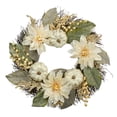 thumbnail image 1 of Northlight Dahlia and Pumpkin Fall Artificial Floral Wreath, 22-Inch, 1 of 5