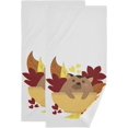 thumbnail image 1 of Autumn Hedgehog Leaves Hand Towels, Fall Forest Animal Kitchen Towel Ultra Soft and Absorbent,Decorative Fingertip Face Towel for Bathroom Hotel, 2 PCS, 28.3"x 14.4", 1 of 6