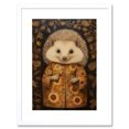 thumbnail image 1 of Autumn Hedgehog in Sunflower Robe Modern Artwork Framed Wall Art Print 9X7 Inch, 1 of 5