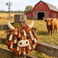 thumbnail image 1 of Autumn Highland Cow Pumpkin 3D Fabric DIY Kit, Highland Cow DIY Kit with Strip Craft, Fluffy Handmade Farmhouse 3D Fabric Poke Art Kits for Adults, 1 of 8