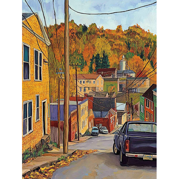 Autumn Hill Town Canvas Painting/Wall ArtPerfect for Living RoomBedroomDining RoomOfficeHallway Decoration.