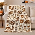 thumbnail image 1 of Autumn Hygge Rustic Pattern, Cozy Artistic Scene, Warm Flannel Blanket for Home Library and Reading Nook with Detailed Artwork, Art Lovers Thanksgiving Gift, Artistic Home Decor, 1 of 9