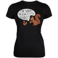 thumbnail image 1 of Autumn I'm Sorry for Being a Little Squirrelly Squirrel Juniors Soft T Shirt Black MD, 1 of 1
