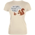 thumbnail image 1 of Autumn I'm Sorry for Being a Little Squirrelly Squirrel Juniors Soft T Shirt Cream MD, 1 of 1