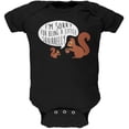 thumbnail image 1 of Autumn I'm Sorry for Being a Little Squirrelly Squirrel Soft Baby One Piece Black 12 Month, 1 of 1