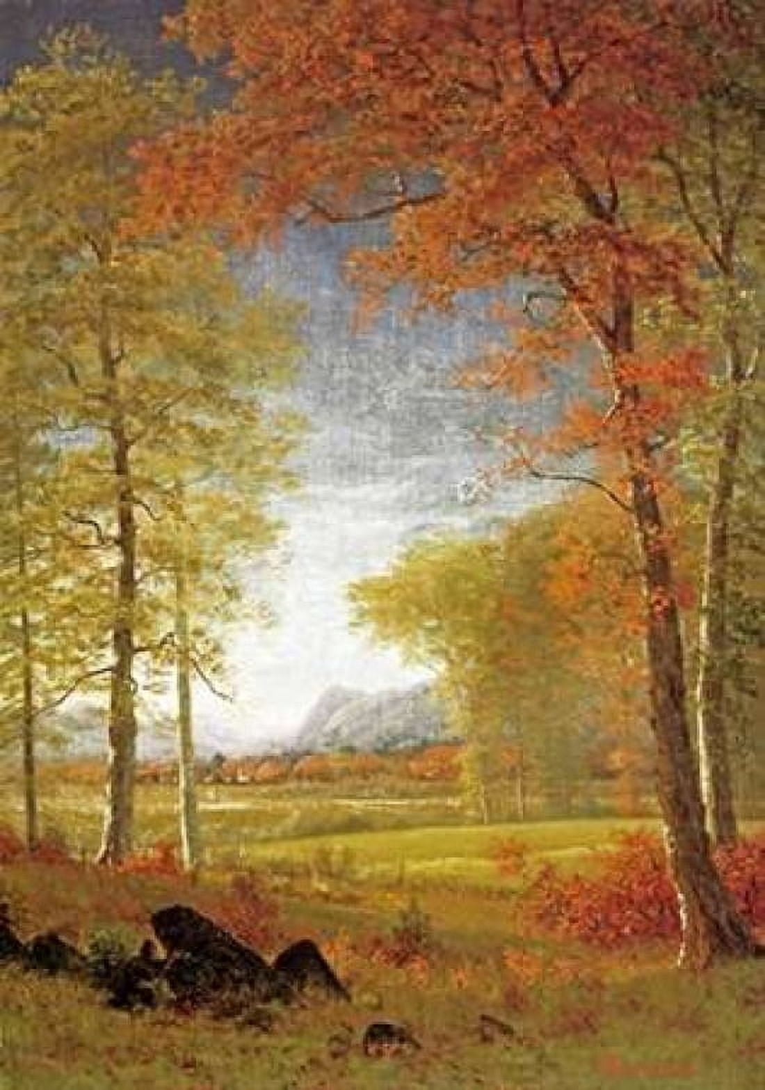 Autumn In America Oneida County New York Canvas Art - Albert Bierstadt (20 x 28)