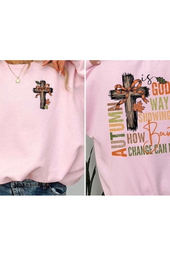 Autumn Is God'S Way Of Showing How Beautiful Change Can Be, Christian Shirt, Autumn Jesus Shirt, Retro Fall Pumpkin, Sport Grey Tshirt