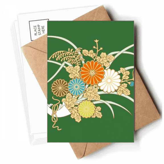 Autumn Japanese Yellow Flower Postcards Envelopes Blank Note Cards Mailing