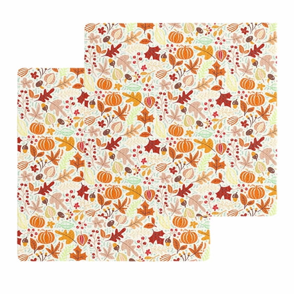 Autumn, Kitchen Dish Towels for Drying Dishes Set of 2, Fall Pumpkins ...