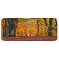thumbnail image 1 of Autumn Kitchen Mat, Fall Forest Shady Deciduous Trees and Faded Leaf Magic Woodland Picture, Plush Decorative Kitchen Mat with Non Slip Backing, 47" X 19", Apricot Brown Red, by Ambesonne, 1 of 1
