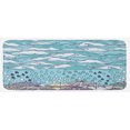thumbnail image 1 of Autumn Kitchen Mat, Funky Overcast Day Cumulus Clouds Like Sea Wave Floating Wet on Umbrella, Plush Decorative Kitchen Mat with Non Slip Backing, 47" X 19", Blue Purple, by Ambesonne, 1 of 1