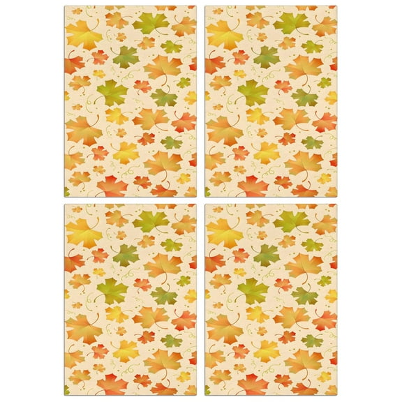 Autumn Kitchen Towels 4-Piece, Maple and Pumpkin Print, Absorbent Dish Towels, Soft Decorative for Farmhouse