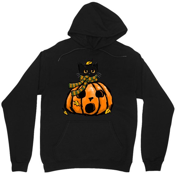 Autumn Kitty In A Pumpkin Graphic Funny Cat Fall Season Holiday Pet - Great Gift Idea M7832 Unisex Hoodie, Up to Size 5XL