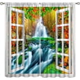 thumbnail image 1 of Autumn Landscape Blackout Curtains,Fall Morning Mountain Nature Forest Lake Clear Water Rod Pocket Window Treatment for Living Room 84x84 Inch, 1 of 6