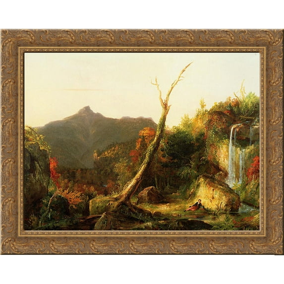 Autumn Landscape (Mount Chocorua) 24x20 Gold Ornate Wood Framed Canvas Art by Thomas Cole
