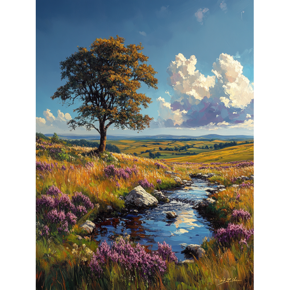 Autumn Landscape Stream Canvas Print/Wall ArtPerfect for Living RoomBedroomOfficeBathroomKitchen Decoration