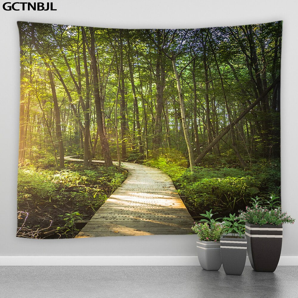 Autumn Landscape Tapestry Waterfall Forest Tree Natural Scenery Big